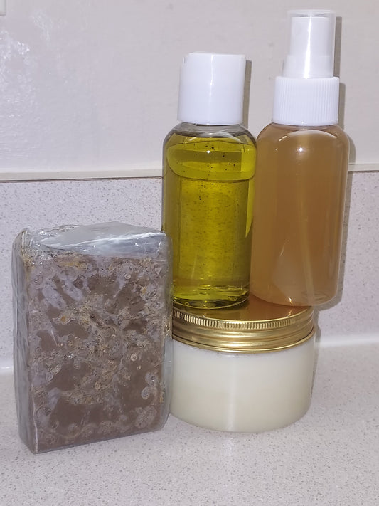 Organic Hair  Set | Natural  Hair| Shampoo Gift Box | Hair Care| Organic Pomade | Travel size Gift Set