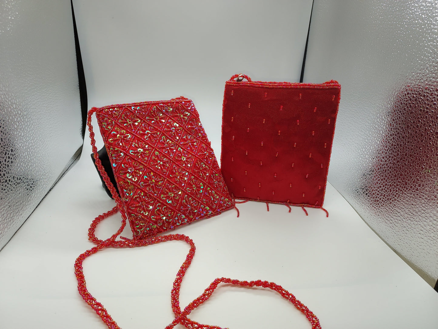 Red Beaded Bag For Women