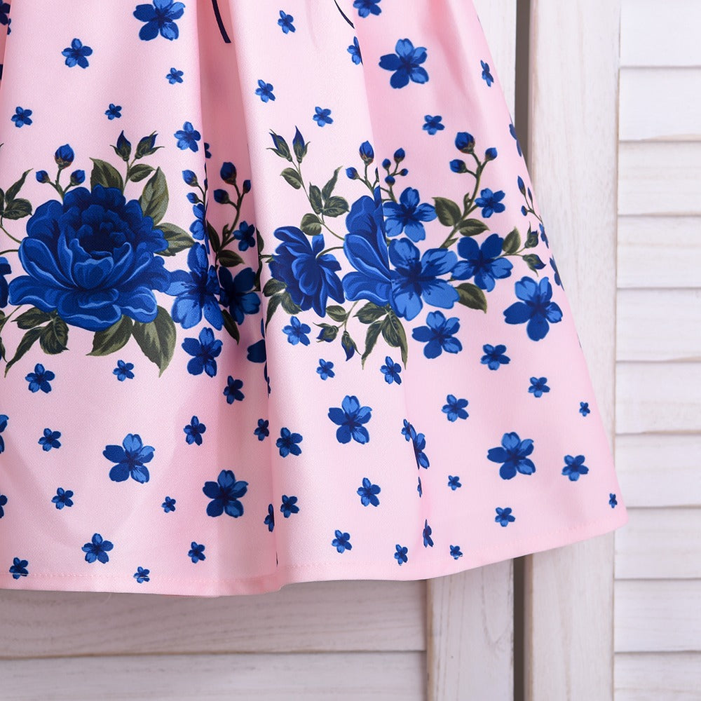 Elegant Fashion Floral Print Dresses for Girls