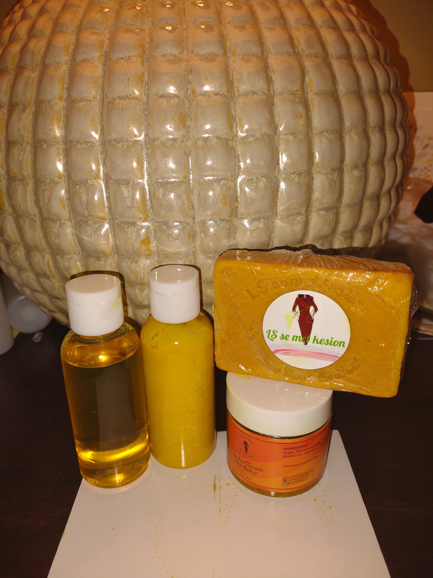 Turmeric Facial and Skin Set | Skin Moisturizer | Organic Products | Turmeric Lotion | Organic Sugar Scrub | Spa Gift Set